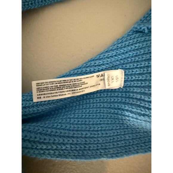 Free People FP Beach Cerulean Blue Knit Beachy Sweater Halter Tank Top Large - Picture 4 of 7